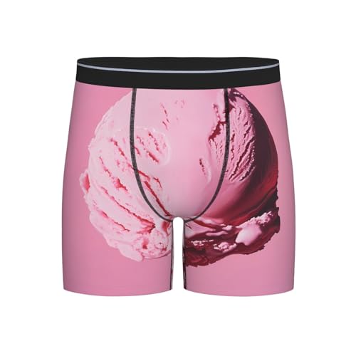 WBQLSL Men's Super ice cream Printed Large Boxer Briefs - All-day Coolness and Comfort, Long Size (S-2XL)