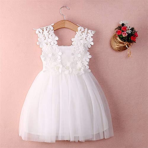 Vestido infantil de renda floral sem mangas tule tutu vestido de festa formal princesa gancho flor m