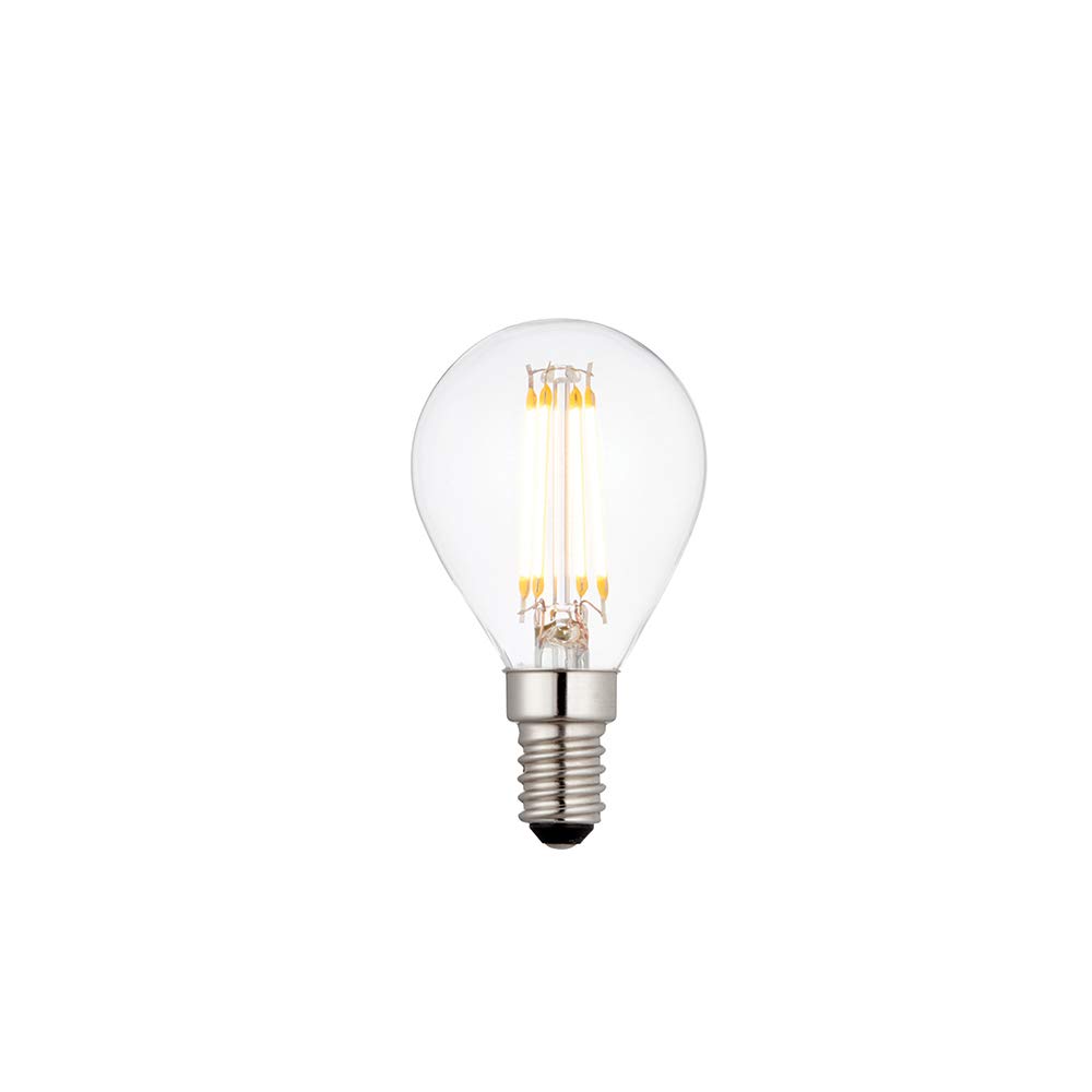 National Lighting E14 LED Dimmable Small Edison Screw (SES) Filament Golf Ball Bulbs, Warm White 2700K, 40W Incandescent Lamp Equivalent, 4W 370 Lumens, Long-Life 15,000 Hours - Pack of 1