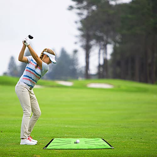Jemosh Golf Hitting Mat, Portable Practice Golf Swing Mat, Golf Training Mat For Swing Detection Batting And Analysis The Swing Path, Golf Gift For Indoor/Outdoor/Backyard With Balls #TOP5