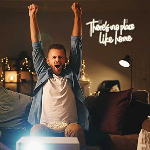 Image of Lucunstar There's No Place Like Home Neon Sign For Room Warm White Led Sign USB Powered Neon Light for Wall Decor Light Up Signs for Wedding Party Bedroom Home Decor