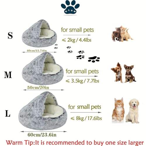 Zentaurus Hundebett, mittelgroße Hunde, Katzenbett, Anti-Stress-Bett, Plüsch, Hundebett (Grau, L: 60 (