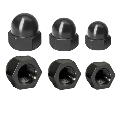 Ctyjia 25 Stück Sechskant Schutzkappen mit Innengewinde, M4 Schutzkappen für Schrauben, Schutzkappen aus Kunststoff, Schraubenkappen, Schwarz