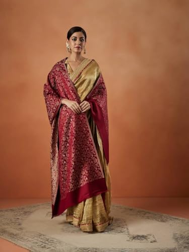 Image of Pashmoda His and Her Gift Set of Jamawar Shawl and Kaani Stole With Wooden Gift Box