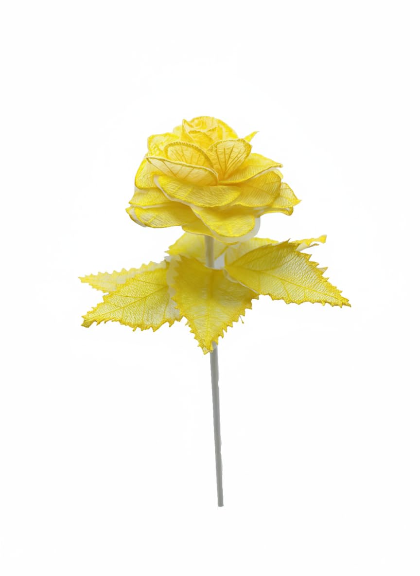 lulucrafded 13th Anniversary Lace Roses - Handmade Gold Lace Roses - A Timeless Keepsake for Her (Wife, Mom, Loved One)