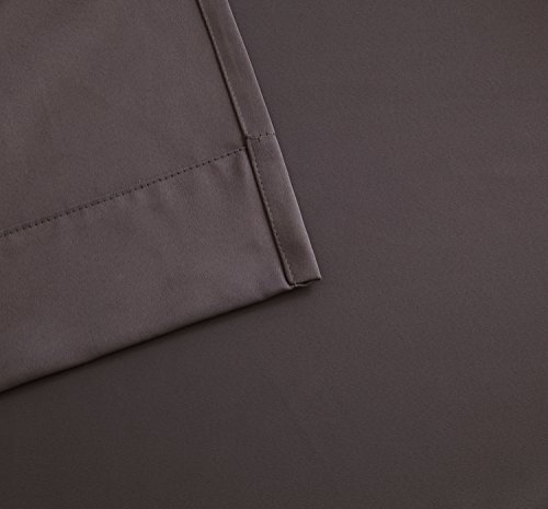 Decosource - 2 Wall-To-Wall Blackout Grommet Curtains Panels - 120 Inch Long With Tiebacks - Total Size 216 Inch Wide (108 Each Panel) - Solid Thermal Insulated (108" X 120", Charcoal) #TOP3