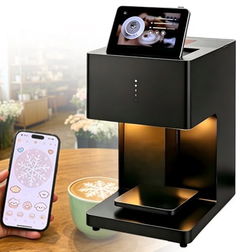 WANGYYDS Máquina Café Latte Art, Impresora Café Grado Alimenticio con Impresión Imágenes Personalizadas,Preguntas Y Respuestas Interactivas, Respuestas Impresas Directamente En El Café. 3ColorsBlack