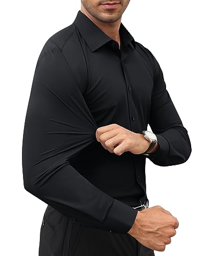 Lion Nardo Stretch Mens Dress Shirts Long Sleeve Slim Fit Dress Shirts for Men Muscle Fit Wrinkle Free Button Down Shirt - Image 3