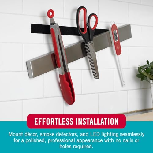 velcro brand kitchen and bath mounting strips moisture resistant for hanging shower caddy shelves bathroom decor 12pk strips holds 10 pounds easy peel and stick application black