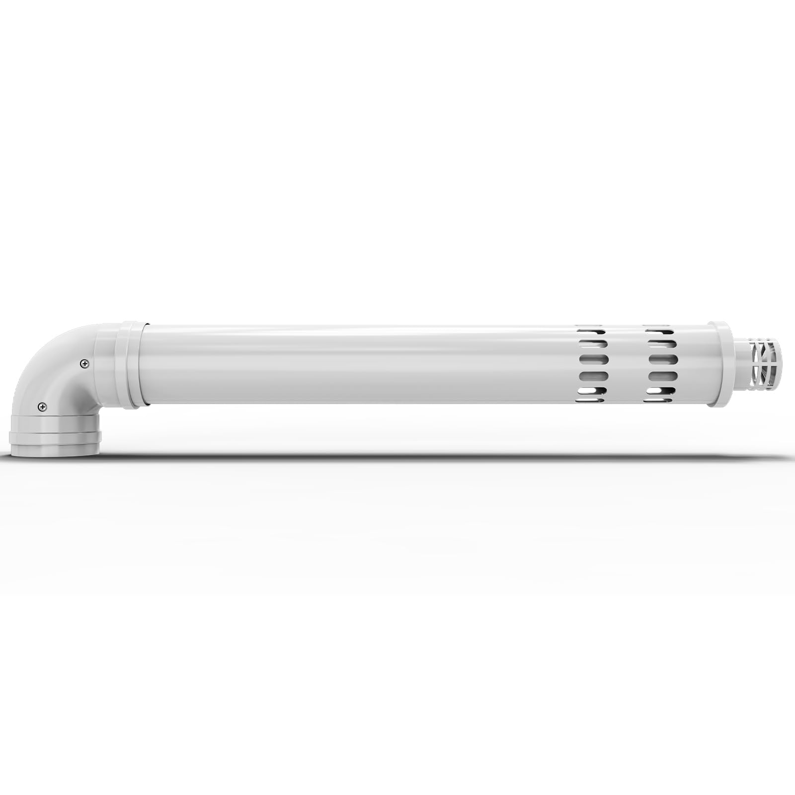 ThermoMate Horizontales Konzentrisches Zuluft-/Abgasrohr-Set für innenbereich Gas-Durchlauferhitzer - 60/100mm x 930mm (mit 90° Bogen)