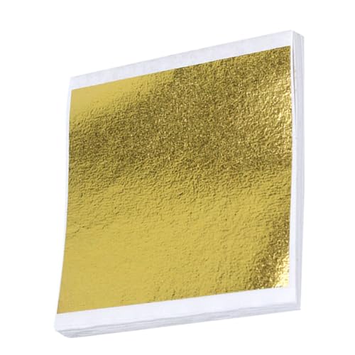 LALAFINA 1 Gold Sheets for Crafting Imitation Gold Leaf for Furniture Decoration Square Gold Leaf Sheets for Arts Painting