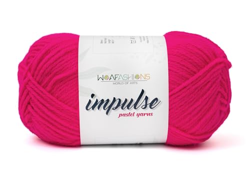 Image of WOAFashions Impulse Hand Knitting & Crochet Yarn (Poppy Fuchsia) (100gms - Pack of 1)