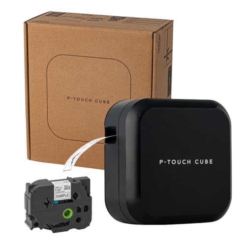 ブラザー ラベルライター ピータッチキューブ ブラック PT-P710BTBK (スマホPC対応/3.5mm~24mm幅/TZeテープ/サンプルテープ1本付き) 【日本子育て支援大賞2025】の画像