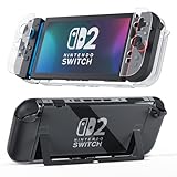 GLDRAM Case Compatible with Nintendo Switch 2 (2025), Split Hardshell PC Protective Cover for Switch 2 Console & Detachable Joycon, Dockable Crystal Skin Accessories Protector - Clear