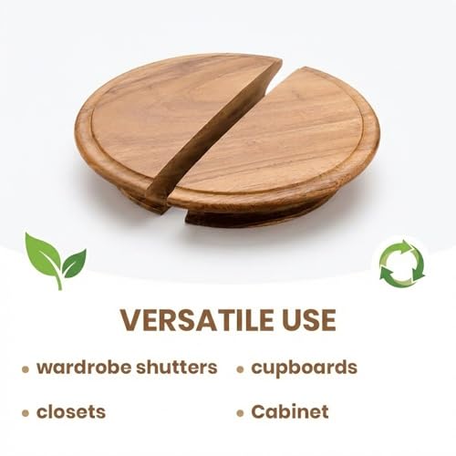 Image of Teak Wood Wooden Wardrobe Handle /Cabinet Handle /Wardrobe Door Pull Handle (8 x 4 Inch) Natural Wood Finish - Model 5020-| 3 Years Warranty |