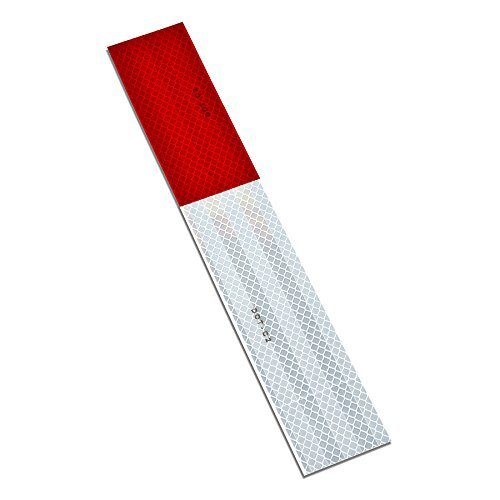 Safe Way Traction2" Wide x 12" Long 3M 983 Series Diamond Grade Conspicuity Trailer DOT-C2 Reflective Safety Tape 6" Red & 6" White Pattern 983-326 ES Package of 10 Strips