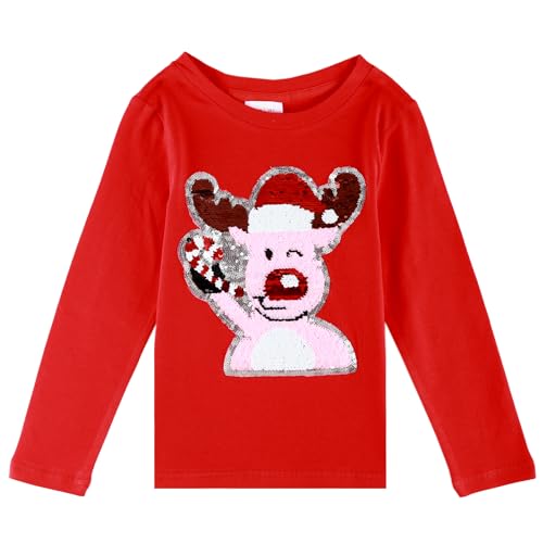 Image of Christmas Shirts for Girls and Boys Flip Sequin Santa Christmas Tree Kids T-Shirt Clothing