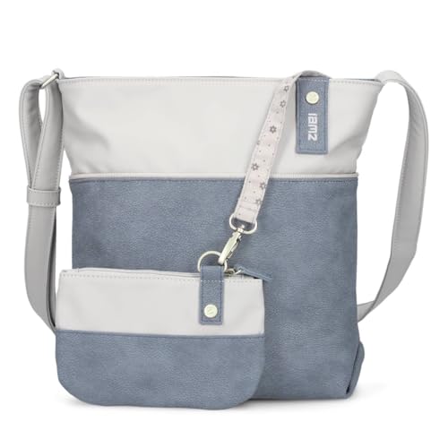 Sac bandoulière Zwei Jana J10 Nubuk-Sky en similicuir bleu