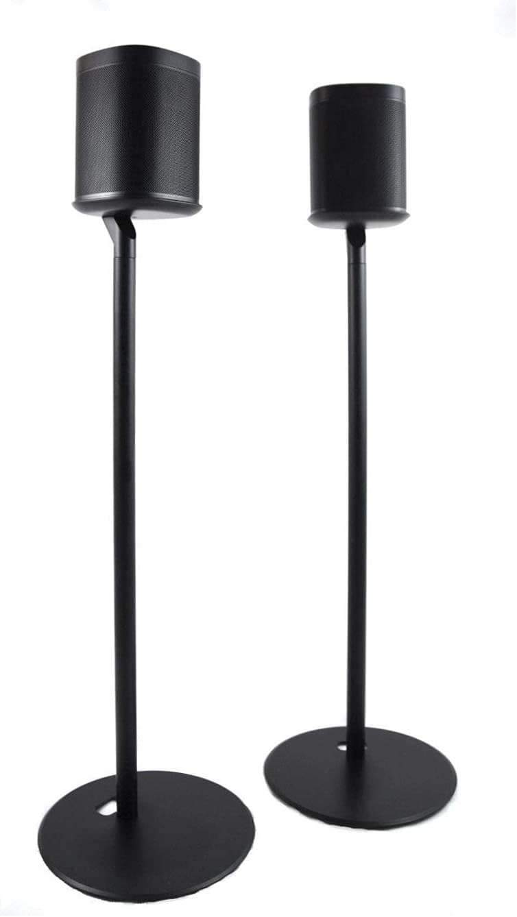 ynVISION.DESIGN Fixed Height Floor Stand Compatible with Sonos One, SL and Play:1 Speaker | 2 Pack | YN-ONE Pair (Black)
