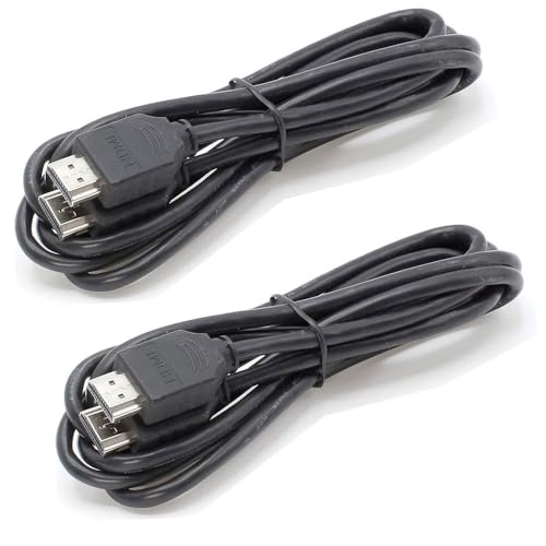 Jiubei Pack de 2 Cables HDMI-A 2.0 de Alta Velocidad para 1080p HD TV, Compatible con Formatos 3D - 0,5m/50cm, Color Negro