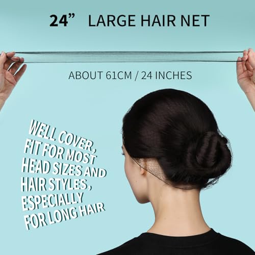 image for LEOBRO Black Hair Nets, 120 pcs Hair Nets for Food Service Workers, In