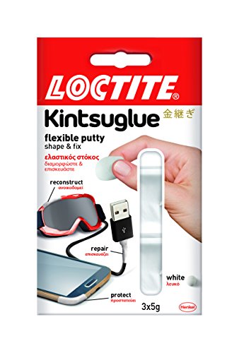 Loctite Kintsuglue, Flexible Adhesive Putty for Repairing, Reconstructing & Protecting Objects, Mouldable Repair Putty, Removable Waterproof Glue Putty, 3 x 5g