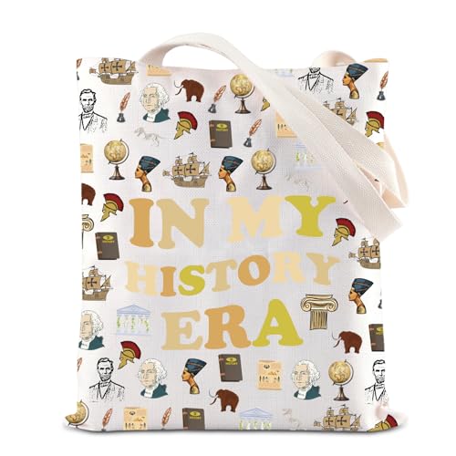 FOTAP History Lover Gift In My History Era Tote Bag Historian Gift History Teacher Shopping Bag History Geek Shoulder Bag (History UK)