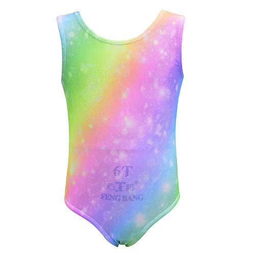 Gymnastics Leotards for Kid Girls One-piece Easter Gift Colorful Rainbow Dancing Athletic Unitards