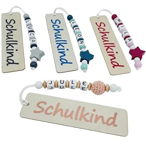 Personalisiertes Lesezeichen“Schulkind“ mit Namen – freie Farb und Motivwahl – Geschenk Einschulung Schulanfang Erstleser Schultüte Junge Mädchen