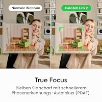 Insta360 Link 2, Webcam 4K PC Mac, rauschunterdrückende Richtmikrofone, 1/1,3"-Sensor, Auto-Framing, unterstützt Stream Deck, Zoom, Teams, Twitch für Streaming/Meeting – Ansicht 6