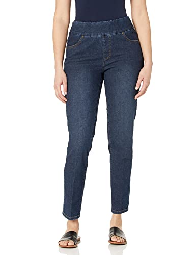 SLIM-SATION Women's Pull on Ankle Jean with Tummy Control