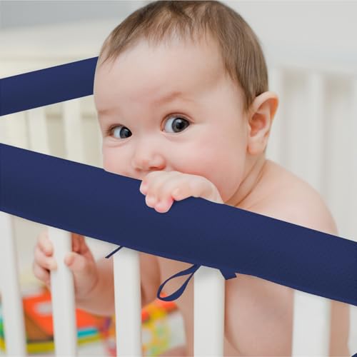 4PCS Covers for Teething,Soft Mesh Reversible Cover for Full-Size (Blue)