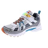 TSUKIHOSHI Storm Kids Shoes - Strap-Closure Machine-Washable Kids and Toddler Shoes with Wide Toe Box & Slip-Resistant, Non-Marking Outsoles, Silver/Gray - 13 Little Kid (4-8 Years)