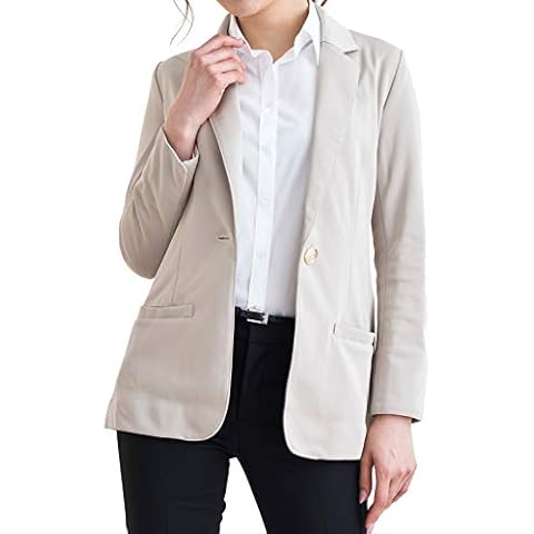 Leonis Women's Machine Washable Lightweight Blazer Long Beige (Size 8) [ 40424 ] Cover