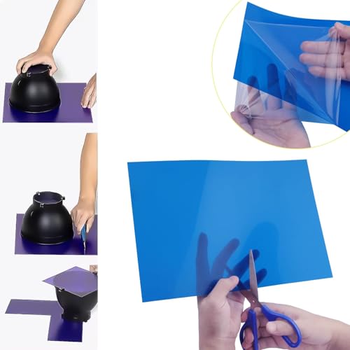 SWTYExt 7 Stück Folie Hitzebeständig für Lampen Blau Lampenfolie 29,7 x 21cm Farbfolien Gel Farbfilter A4 Transparente Farbkorrektur für Foto Lampe Scheinwerfer Grafie Studio Strobe Blitz LED