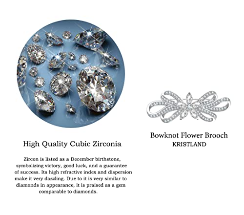 Image of Bridal Crystal Brooches Art Deco Retro Rhinestone Wedding Fashion Glam Bridesmaid Flower Ribbon Brooch Clear Austrian Crystal