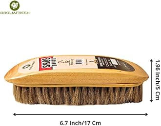 Premium Shoe Brush for Leather Shoes - Black & Brown Cleaning Polish Kit, Boot Cleaner, Shine & Care with Horse Hair Soft Brushes, Pack of 2