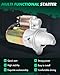 SCITOO Starter Motor SR8626X 6490N for Hummer H3 2006 3.5L, Isuzu Ascender 2003-2005 3.5L/4.2L, Oldsmobile Bravada 2002-2004, Saab 9-7X 2005-1.6kW/12 Volt CW 11-Tooth Pinion