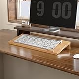 WOLKKAM無垢材キーボードラックデスクトップコンピュータポータブル3次元デスクトップ吊り下げ傾斜高めパッドベース収納ラック (B,S)