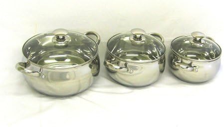 Mega Cook 18/10 Stainless Steel Stock Pot Set of 3