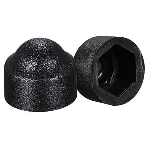 uxcell Plastic Dome Nut Protection Cap Covers, M5 Nut Cover Black 100pcs
