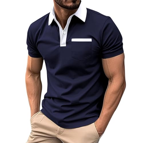 Polo de sport homme manches courtes en coton pour réunions d'été