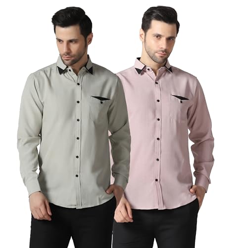 Image of TAGDO Men's Full Sleeve Shirt | Pocket Design and Spread Collar Shirt for Man (2054)
