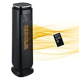 Aireplus Space Heater, 1500W Electric Ceramic Tower Heater, Oscillating Portable Heater with Adjustable Thermostat, 8 Hrs Timer, LED Display and ECO Mode, Overheat & Tip-Over Protection for Indoor Use