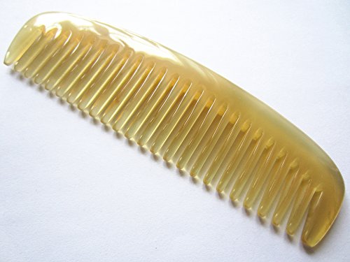 Myhsmooth Sh-by-mt Wide Tooth 100% Handmade Premium Quality Natural Sheep Horn Comb Without Handle(6.4'')