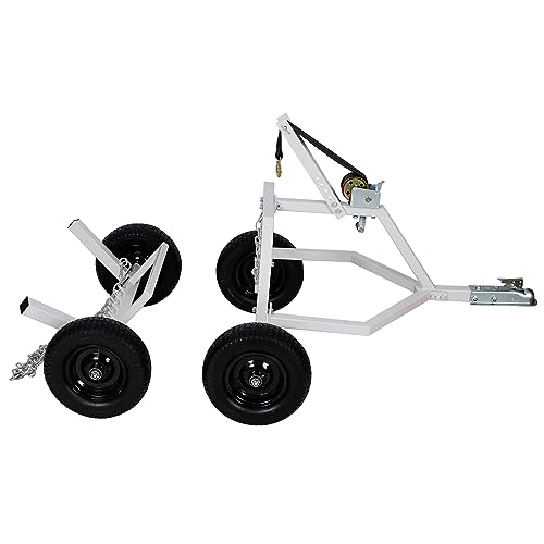 Mecpramy Heavy-Duty ATV Log Skidding Arch & Holder Set,Commercial Log Trailer with 1600lb Capacity,Carbon Steel Construction,16" Pneumatic Tires,Fits Logs Up to 24" Diameter