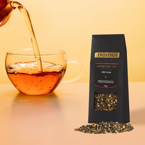 Image of Twinings Spicy Chai Loose Leaf Black Tea, 4.41 Ounce (125g) Pouch, Caffeinated, Enjoy Hot or Iced