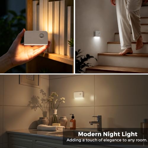 Image of L LOHAS LED Motion Sensor Night Light, Stair Lights Indoor, 1000mAh, 6 Pack