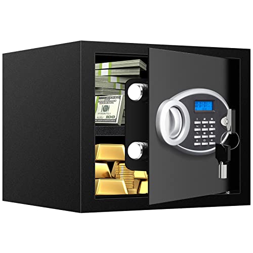 0.8 Cubic Safe Box Fireproof Waterproof for Home, Fireproof Box with Digital Keypad Key, Security...