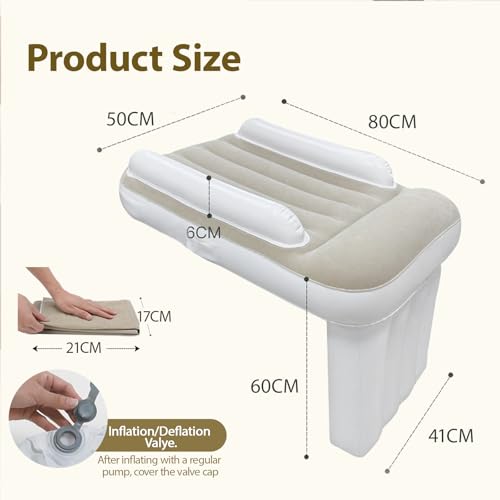 Miniatura 2 de Cuna De Avión Inflable Para Niños Pequeños, Cama De Aire Para Niños, Cuna De Viaje, Cuna De Viaje Para Bebé, Plegable Ligera, Esenciales De Viaje, Camas Inflables Portátiles Blanco 1
